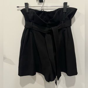 Zara Black Paperbag Shorts